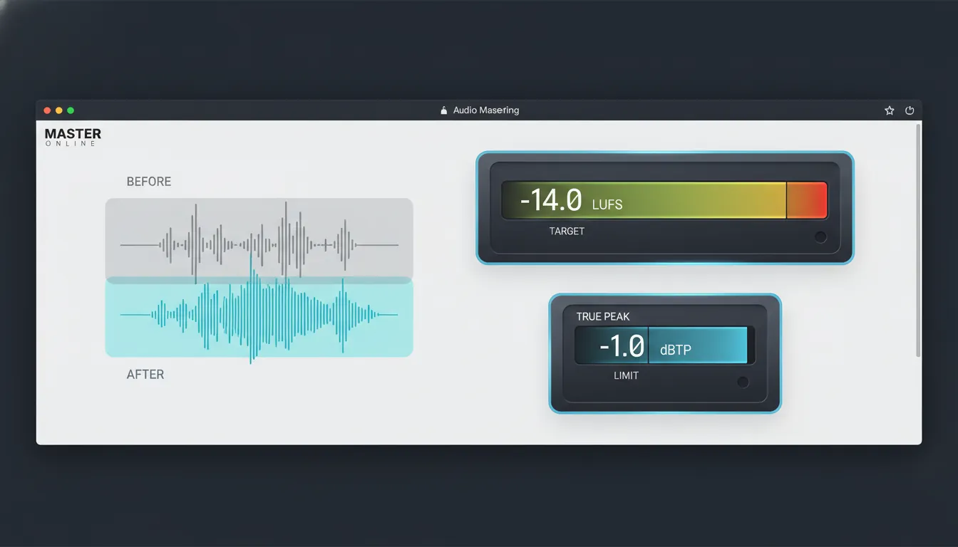 mastering sound online LUFS true peak meter streaming targets